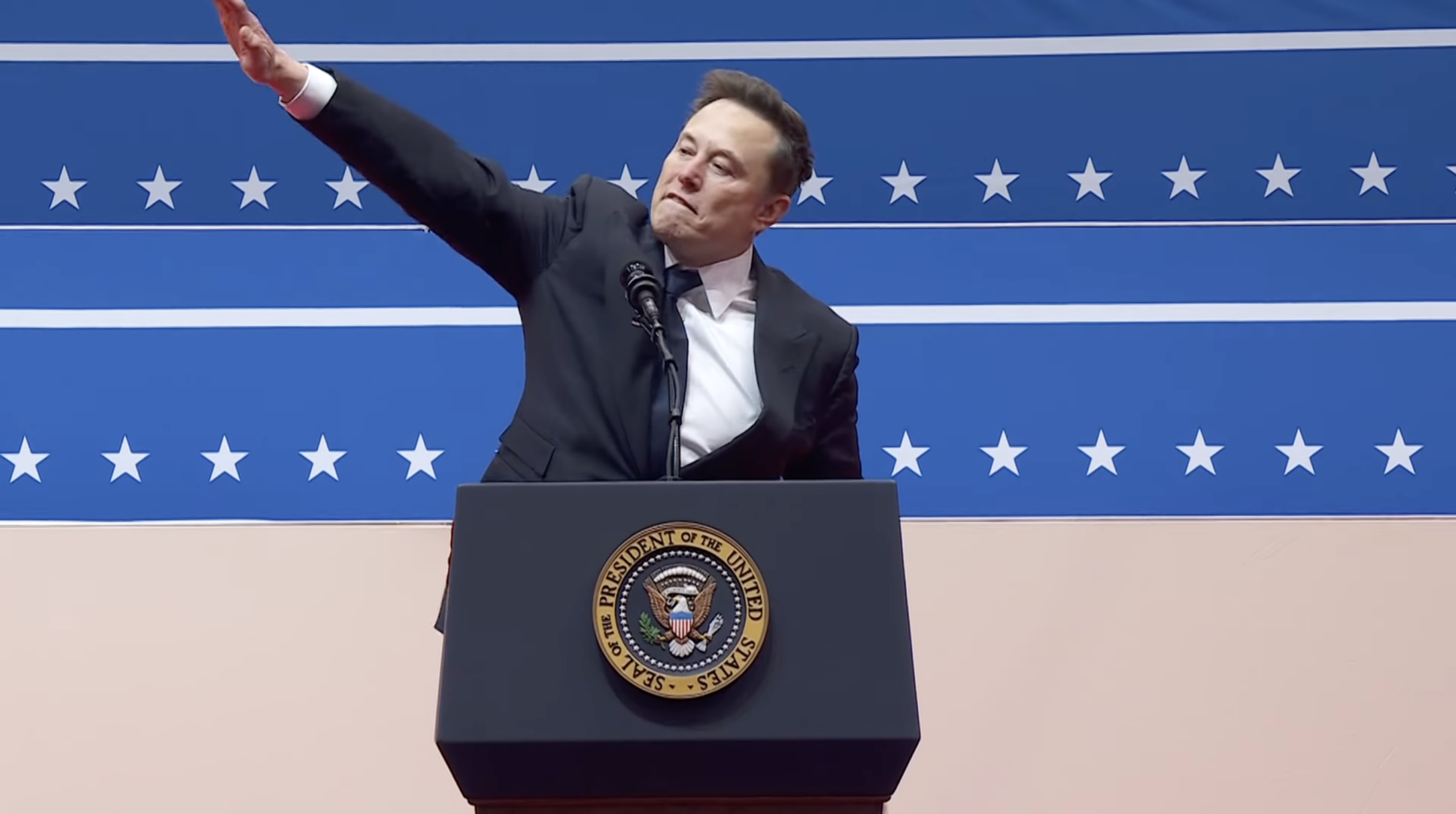 Elon Musk’s straight-armed gesture at inauguration event ignites comparisons to Nazi salute